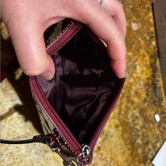 Coach Glossy Burgundy Wristlet - Picture 4 of 4